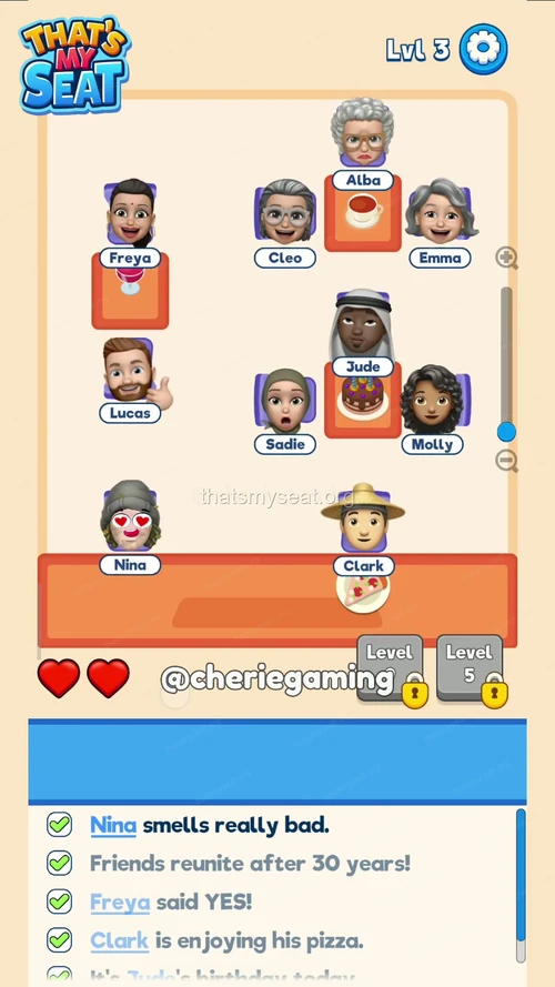 That‘s My Seat  Level 3 final answer and solution