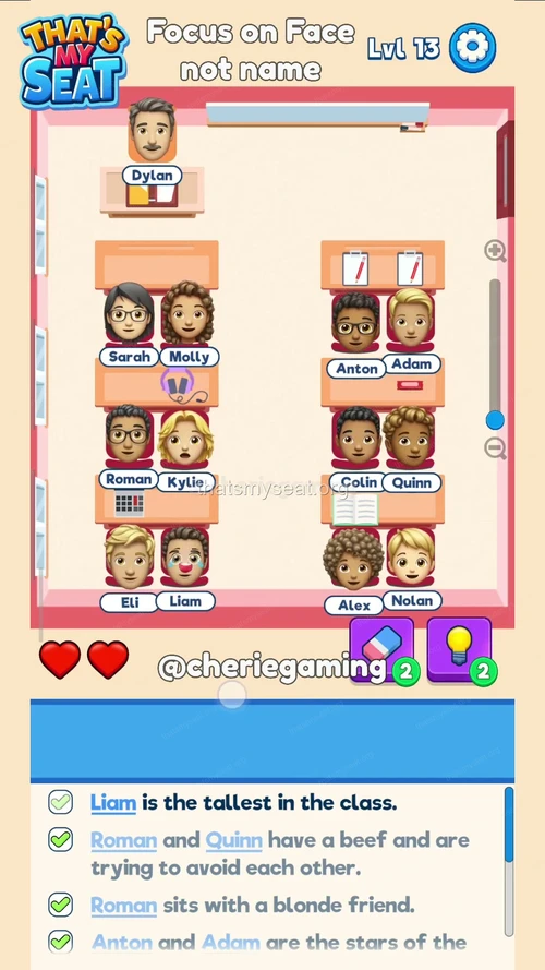 That‘s My Seat  Level 13 final answer and solution