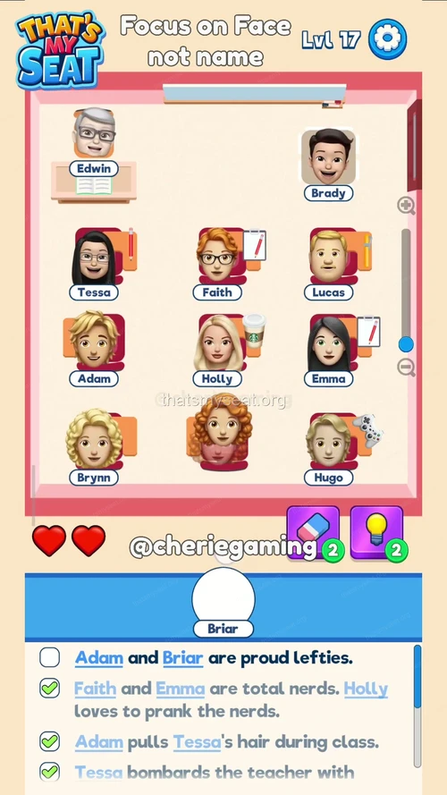 That‘s My Seat  Level 17 final answer and solution