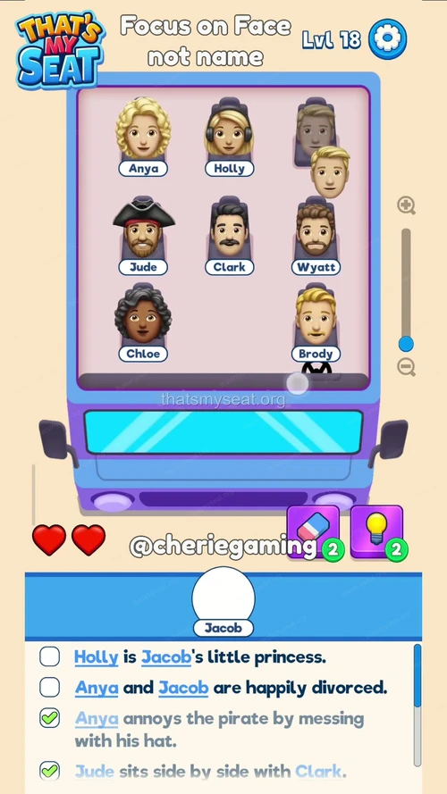 That‘s My Seat  Level 18 final answer and solution