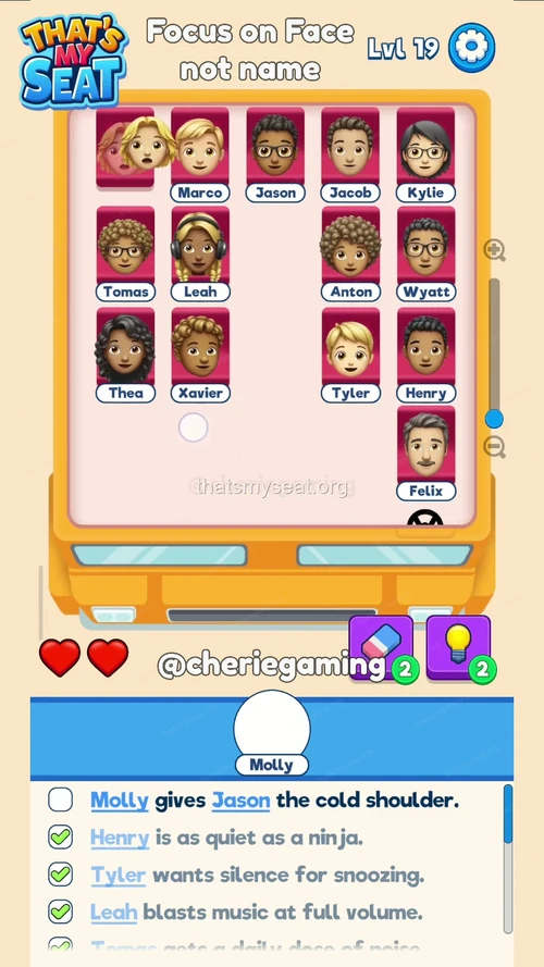 That‘s My Seat  Level 19 final answer and solution