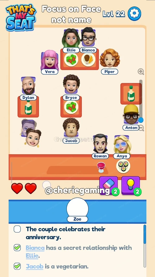 That‘s My Seat  Level 22 final answer and solution